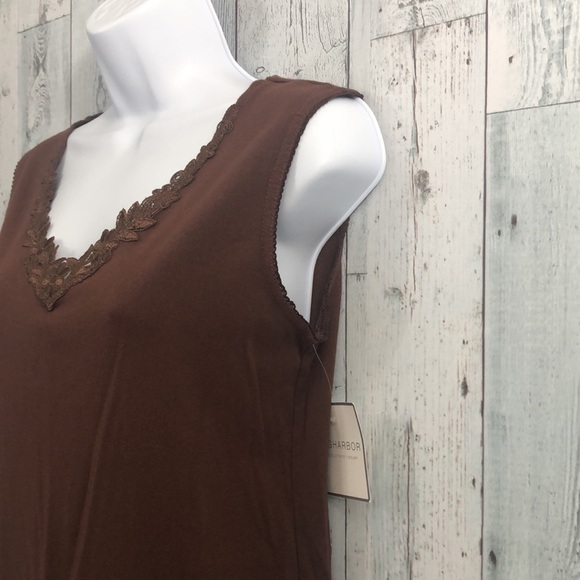 Sag Harbor Cotton Floral Stitch Casual Tank NWT Small - Picture 3 of 8